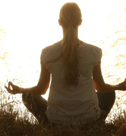 meditate, woman, yoga, zen, meditating, relax, relaxing, wellness, yoga pose, nature, meditation, peaceful, silhouette, sunset, tranquil, calm